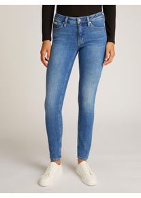 Damen Skinny-fit-Jeans "MID RISE SKINNY", blau, feminin, Gr. 27, Calvin Klein Jeans, unifarben, Denim/Jeans, Obermaterial: 94% Baumwolle, 4%