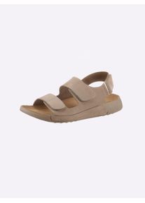 Casual Looks Damen Sandale, Gr. 41, beige, Nubukleder, sportlich, Schuhe