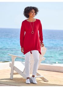 Heine Damen Strickpullover "Pullover", rot, Gr. 50, unifarben, 100% Baumwolle, Pullover