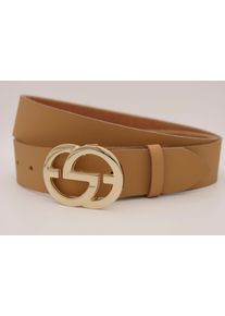 AnnaMatoni Damen Ledergürtel, braun, casual, Gr. 85, unifarben, Rindsleder, Gürtel, mit goldener Schließe