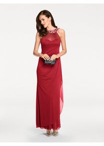 Heine Damen Abendkleid "Abendkleid", rot, Gr. 46, unifarben, 100% Polyester, Kleider