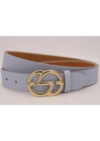 AnnaMatoni Damen Ledergürtel, blau, casual, Gr. 80, unifarben, Rindsleder, Gürtel, mit goldener Schließe