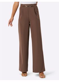 CRÉATION L CREATION L Damen Webhose, braun, Gr. 38, unifarben, 94% Polyester, 6% Elasthan, Hosen