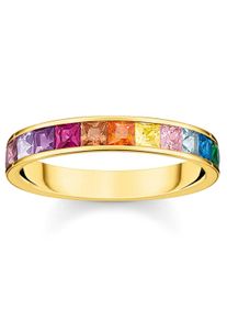 Thomas Sabo Damen Fingerring "TR2403-477-7-52-64, TR2403-477-7-52-64, TR2403-996-7-52-66", 52, Silber 925 (Sterlingsilber), 3mm, gold, Silber 925