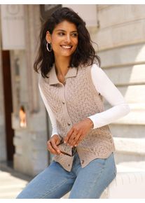 Classic Basics Damen Strickweste, beige, Gr. 54, unifarben, 100% Polyacryl, Westen