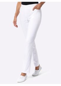 Classic Basics Damen Schlupfhose, weiß, Gr. 24, unifarben, 97% Baumwolle, 3% Elasthan, Hosen