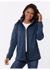 Casual Looks Damen Fleecejacke, blau, Gr. 40, meliert, 100% Polyester, Jacken