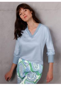 Damen Schlupfbluse, blau, Gr. 38, CREATION L PREMIUM, unifarben, 100% Modal, Blusen