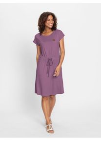 Casual Looks Damen Jerseykleid "Jersey-Kleid", lila, Gr. 40, unifarben, Jersey, Single Jersey, 95% Viskose, 5% Elasthan, Kleider