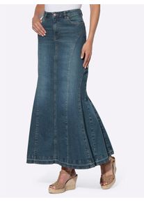 Heine Damen Jeansrock, blau, Gr. 46, unifarben, 99% Baumwolle, 1% Elasthan, Röcke