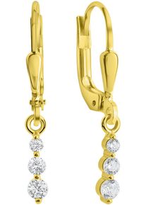 Firetti Damen Paar Ohrhänger "Schmuck Geschenk Gold 375 Ohrschmuck Ohrring Stäbchen", Gelbgold 375, gold, Gelbgold 375, Ohrringe, mit Zirkonia