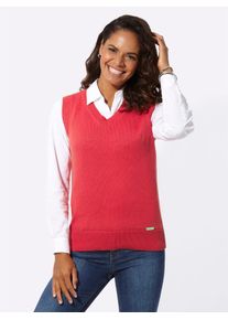 Casual Looks Damen Pullunder "Pullunder", rot, Gr. 44, unifarben, 50% Baumwolle, 50% Polyacryl, Pullover