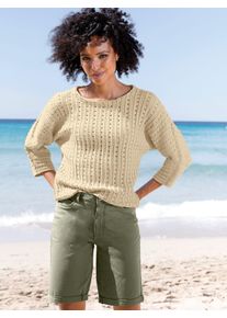 Heine Damen Rundhalspullover "Pullover", beige, Gr. 50, unifarben, 100% Baumwolle, Pullover