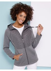 Classic Basics Damen Langjacke, grau, Gr. 54, gemustert, 100% Polyester, Einsatz:100% Polyester, Wattierung:100% Polyester, Jacken
