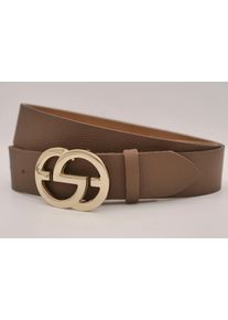 AnnaMatoni Damen Ledergürtel, braun, casual, Gr. 115, unifarben, Rindsleder, Gürtel, mit goldener Schließe