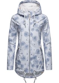 Ragwear Damen Outdoorjacke "Zuzka Flower", blau, modisch, Gr. XS, Außenmaterial: 100% Polyester, Innenfutter: 100% Polyester, Jacken, stylische