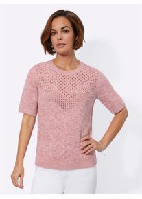 Classic Basics Damen Kurzarmpullover "Pullover", beige, Gr. 40, unifarben, meliert, 100% Polyacryl, Pullover