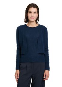 Betty Barclay Damen Strickjacke "Betty Barclay Kaschmir-Strickjacke mit Rippbündchen", blau, Basic, Gr. 46, Obermaterial: 100% Kaschmir.,