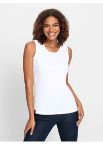 Casual Looks Damen Shirttop, weiß, Gr. 36, unifarben, 95% Baumwolle, 5% Elasthan, Tops