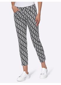 Heine Damen Webhose, schwarz-weiß, Gr. 36, gemustert, 97% Baumwolle, 3% Elasthan, Hosen