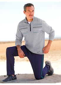 Catamaran Herren Sweatshirt, grau, Gr. 44, unifarben, meliert, gemustert, gestreift, 50% Baumwolle, 50% Polyester, Einsatz:5% Elasthan, 95%