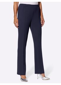 Classic Basics Damen Schlupfhose, blau, Gr. 42, unifarben, 95% Polyester, 5% Elasthan, Hosen