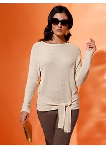 CRÉATION L CREATION L Damen Strickpullover "Langarm-Pullover", beige, Gr. 40, unifarben, 50% Baumwolle, 50% Modal, Pullover