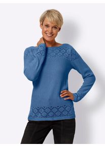 Classic Basics Damen Strickpullover "Langarm-Pullover", blau, Gr. 48, unifarben, 100% Polyacryl, Pullover