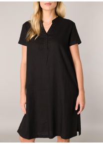 Base Level Damen Tunikakleid "Yacin", schwarz, casual, Gr. 36, unifarben, Web, Obermaterial: 55% Leinen, 45% Viskose, Kleider, mit Leinen