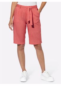 Casual Looks Damen Bermudas, orange, Gr. 36, gemustert, mehrfarbig, 100% Viskose, Hosen