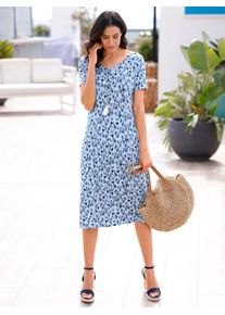 Inspirationen Damen Sommerkleid "Jersey-Kleid", blau, Gr. 19, gemustert, mehrfarbig, bedruckt, Jersey, Single Jersey, 95% Viskose, 5% Elasthan,