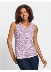 Casual Looks Damen Shirttop, lila, Gr. 40, gemustert, mehrfarbig, 100% Baumwolle, Tops