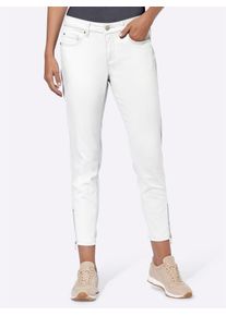 Heine Damen Bequeme Jeans, weiß, Gr. 42, unifarben, 98% Baumwolle, 2% Elasthan, Jeans