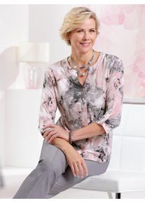 CLASSIC Damen Klassische Bluse, rosa, Gr. 40, gemustert, mehrfarbig, 95% Polyester, 5% Elasthan, Blusen