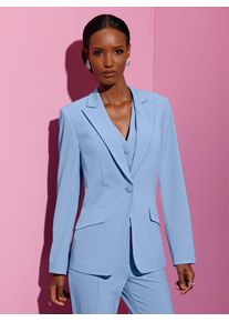 CRÉATION L CREATION L Damen Jackenblazer "Blazer", blau, Gr. 40, 63% Polyester, 34% Viskose, 3% Elasthan, Blazer
