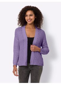 Heine Damen Cardigan, lila, Gr. 36, unifarben, 92% Baumwolle, 8% Polyamid, Strickjacken