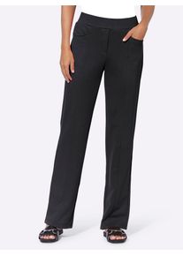Heine Damen Sweathose, schwarz, Gr. 44, unifarben, 82% Baumwolle, 18% Polyester, Hosen
