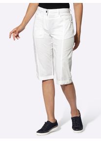 Casual Looks Damen Bermudas, weiß, Gr. 40, unifarben, 98% Baumwolle, 2% Elasthan, Hosen