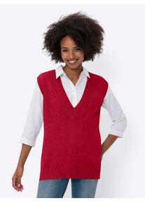 Heine Damen Pullunder "Pullunder", rot, Gr. 34, unifarben, 100% Baumwolle, Pullover