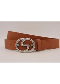 AnnaMatoni Damen Ledergürtel, braun, casual, Gr. 110, unifarben, Rindsleder, Gürtel, mit silberner Schließe