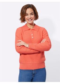 Classic Basics Damen Polokragenpullover "Pullover", orange, Gr. 38, unifarben, 100% Polyacryl, Pullover