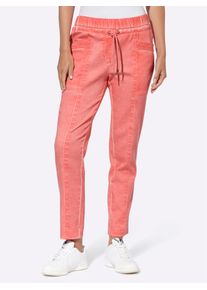 Heine Damen Webhose, orange, Gr. 40, gemustert, unifarben, 81% Baumwolle, 17% Polyester, 2% Elasthan, Hosen