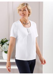 CLASSIC Damen Crepebluse, beige, Gr. 40, unifarben, 100% Polyester, Blusen