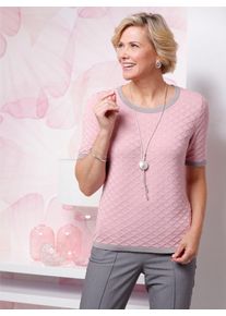 CLASSIC Damen Rundhalspullover "Pullover", rosa, Gr. 40, gemustert, mehrfarbig, 55% Baumwolle, 45% Viskose, Pullover