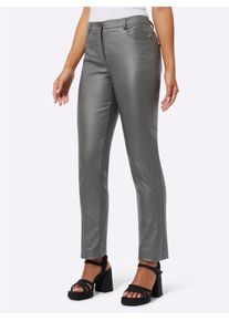 CRÉATION L CREATION L Damen 5-Pocket-Hose, grau, Gr. 40, unifarben, 77% Viskose, 20% Polyamid, 3% Elasthan, Hosen