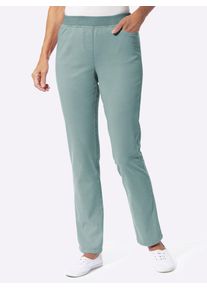Classic Basics Damen Schlupfhose, grün, Gr. 38, unifarben, 97% Baumwolle, 3% Elasthan, Hosen