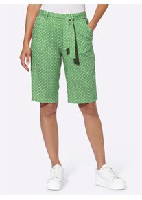 Casual Looks Damen Bermudas, grün, Gr. 36, gemustert, mehrfarbig, 100% Viskose, Hosen