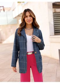 Classic Basics Damen Jeansblazer "Jeans-Blazer", blau, Gr. 40, 100% Baumwolle, Blazer