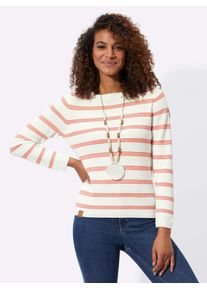 Casual Looks Damen Streifenpullover "Pullover", orange, Gr. 38, gemustert, gestreift, mehrfarbig, 50% Baumwolle, 50% Polyacryl, Pullover
