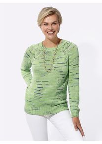 Classic Basics Damen Strickpullover "Pullover", grün, Gr. 40, meliert, gemustert, mehrfarbig, 85% Baumwolle, 15% Polyacryl, Pullover